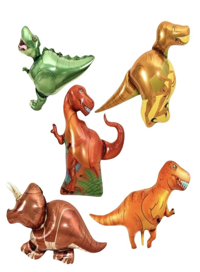 FI - FLICK IN 22 pcs Happy Birthday Dinosaur Theme Decoration Set Dino Figure Cutouts Props Cake Topper Jungle Safari Party, Jurassic Theme Dinosaur Party Decorations Supplies (Pack of 22, Multicolor) - Image 2